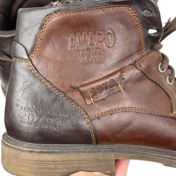 AMAPO Men Oxford Boots Buckle Dress Lace Up Boots Lace-Up Side Zip SZ 11 main image 10